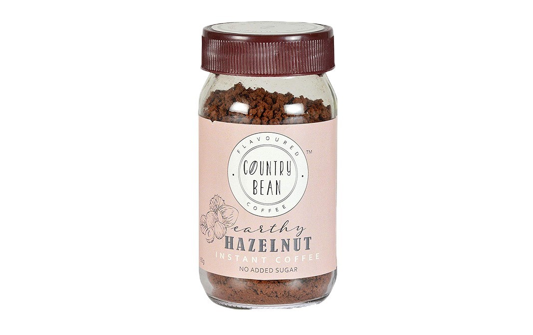 Country Bean Earthy Hazelnut Instant Coffee    Glass Jar  60 grams